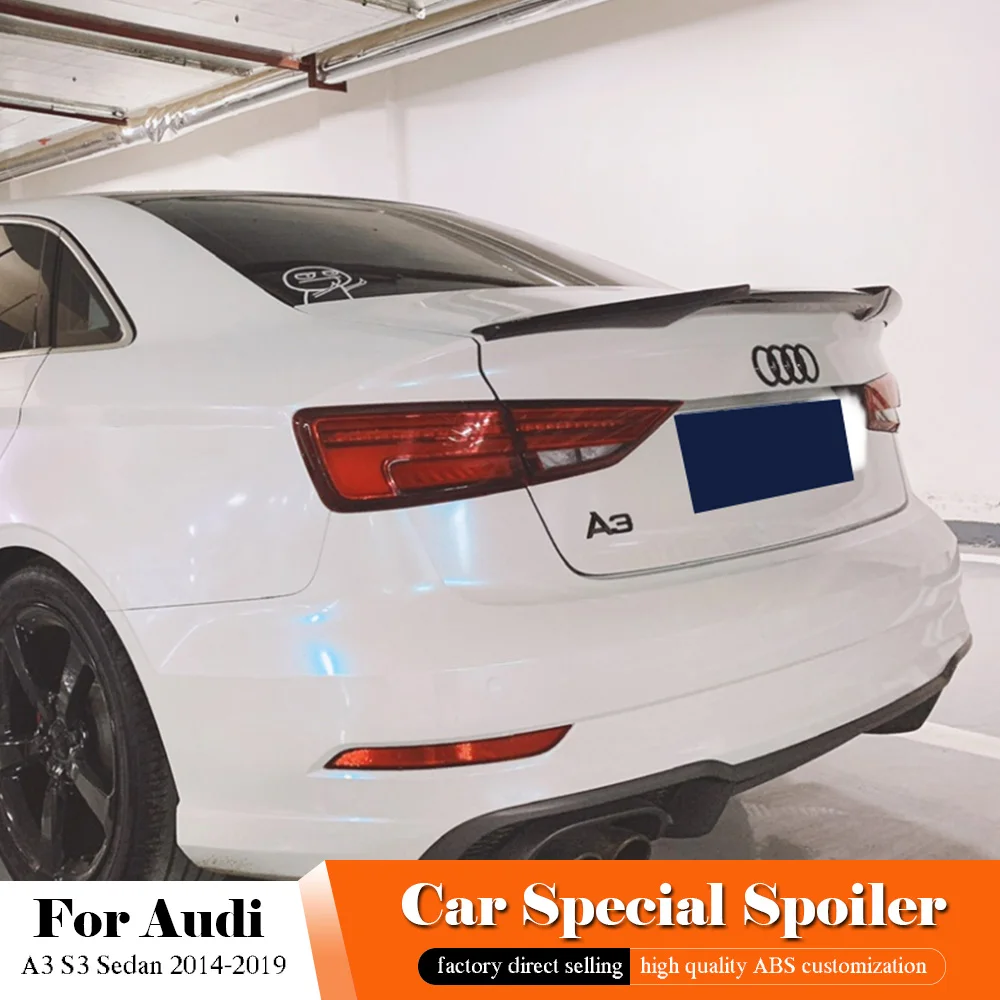 AITWATT черный и белый спойлер для Audi A3 S3 Sedan задний из углеродного волокна багажника