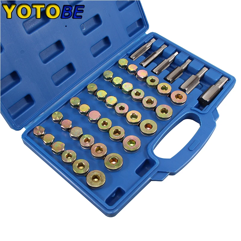 114pc Oil Pan Thread Repair Kit Sump Gearbox Drain Plug Tool Set M13 - M22 |