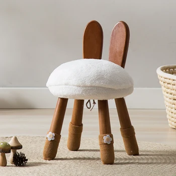 

Solid Wood Children's Animal Stool Kindergarten Baby Chair Cute Small Bench Change Shoes Bench Back Children Table And Chair Com