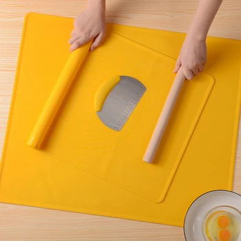 

Thickened Kneading Pad Dough Cutter Rolling Pin Three-piece Silicone Pastry Pad Tool Non-stick Baking Mat Kneading Pad Set