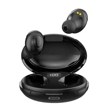 

Portable Wireless Headsets Digital Display Led Battery Display Sports Mini Invisible V5.0 Stereo Smart Headphones