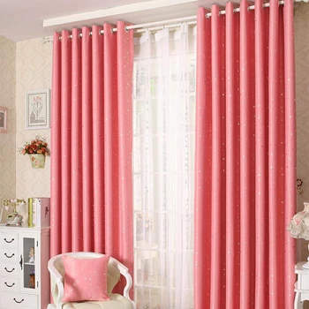 

Rural Style Blackout Curtains Starry Hot Silver Modern Blackout Blinds Home Living Room Bedroom Curtains