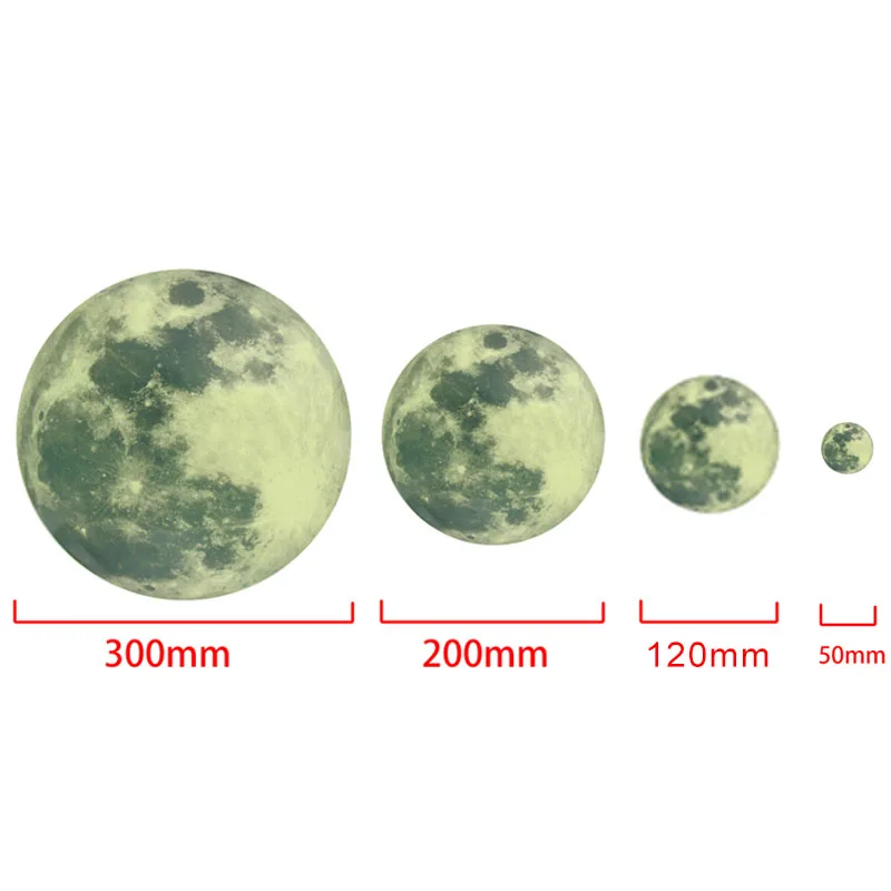 30cm Wall stickers for Kids Rooms Decor Luminous DIY 3D Moon Earth 2019 New Glow In The Dark Wall Decor Room Decoration