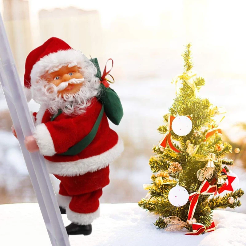 Рождественский Санта-Клаус, электрическая подвесная лестница, украшение для рождественской елки, забавные новогодние подарки для детей, вечерние украшения
