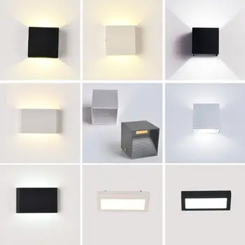 

5W 6W 9W 12W lampada LED Aluminium wall light rail project Square LED wall lamp bedside room bedroom Aluminum wall decor arts