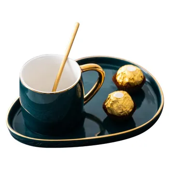 

Mug with bread plate Japanese luxury coffee cups and saucers afternoon tea dessert plate ceramic mug cup with spoon