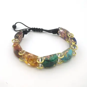 

7 Chakra Orgone Reiki Healing Meditation Adjustable Bracelet H