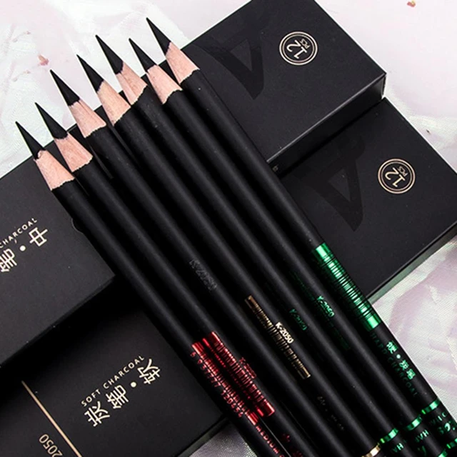 12Pcs/Set Soft Medium Hard Black HB Sketch Charcoal Pencil White Sketch  Drawing Painting Art Supplies Professional Tools - AliExpress