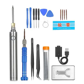 

22pcs Electric Soldering Iron & Screwdriver Portable Welding Pen Charging Iron USB Electric Soldering Iron Screwdriver Set