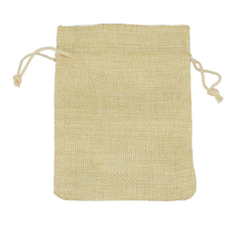

Mini Custom Print Jute Burlap Drawstring Bags Gift Small Jewelry Rings earrings Package Pouch Cream 50pcs 8.5x11.5cm more stock