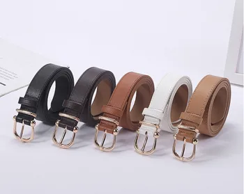 

2020 new fashion women's belt metal pin buckle simple wild imitation leather decoration youth pants belt