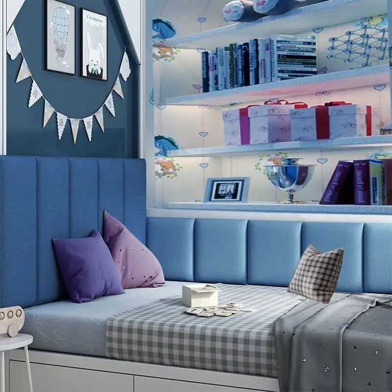

The bedroom headboard soft pack is pasted by itself, 3.5cm thick and the cotton tatami wall sticker is anti-collision and warmth