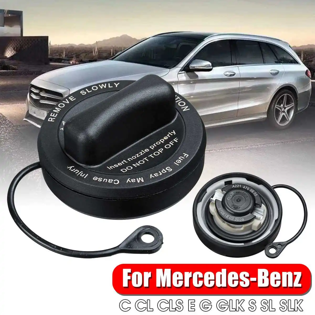 

New 1 Pcs Fuel Tank Gas Filler Cap Oil Tank Cap For Mercedes-Benz C CL CLS E G GLK S SL SLK 2214700605