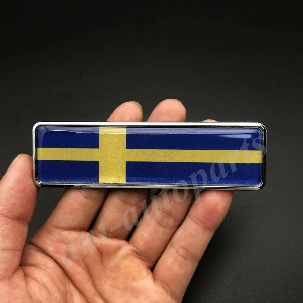 

3D Metal Sweden Flag Car Emblem Badge Gift Saab Motorcycle Sticker Fairing