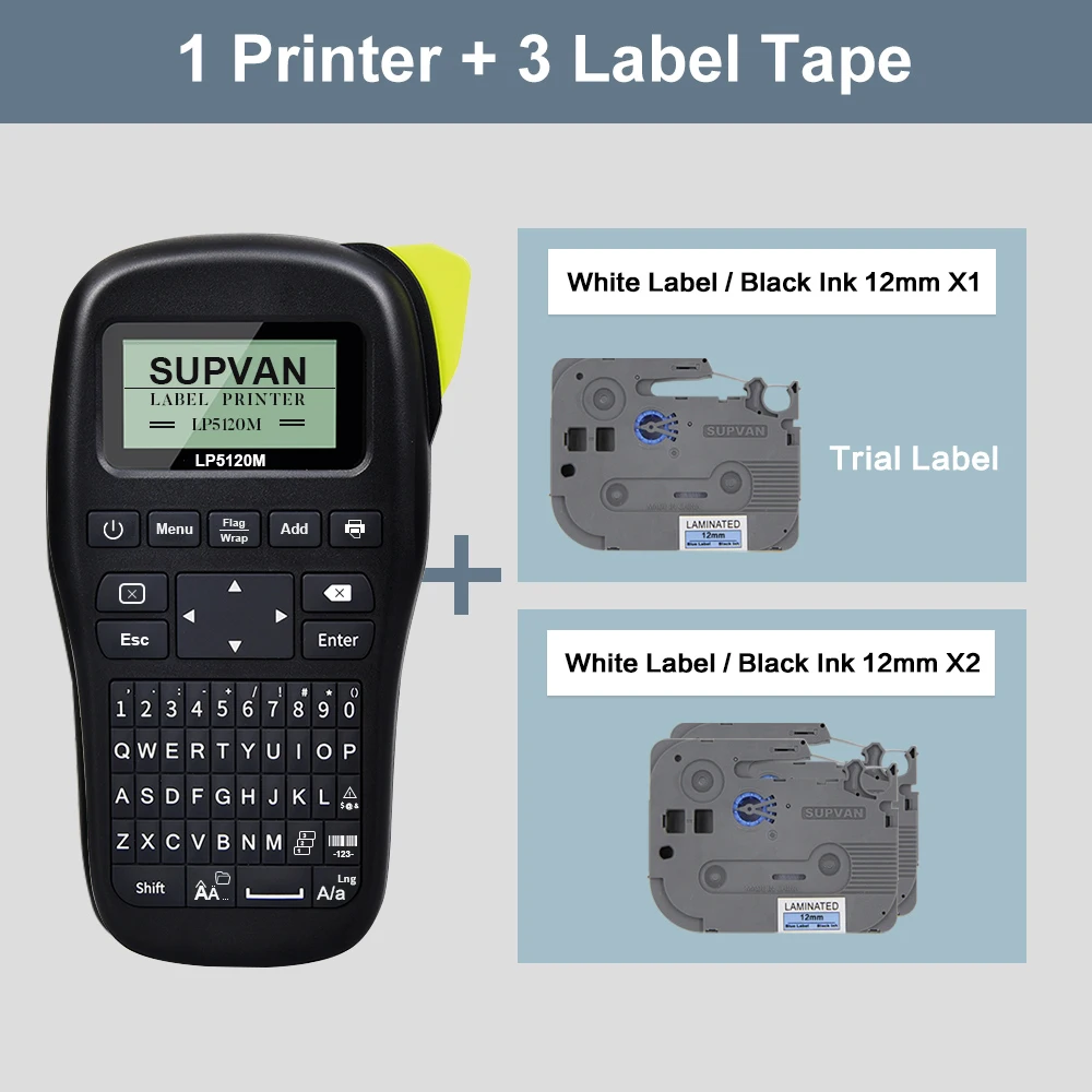 Supvan Labeler LP5120M Thermal Transfer Labels Printers Multiple Languages Labeling Machine Portable Labels Printing Machine New 