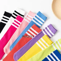 Children's Socks autumn girls middle tube pile stockings candy color classic college style football stockings half high tube 1