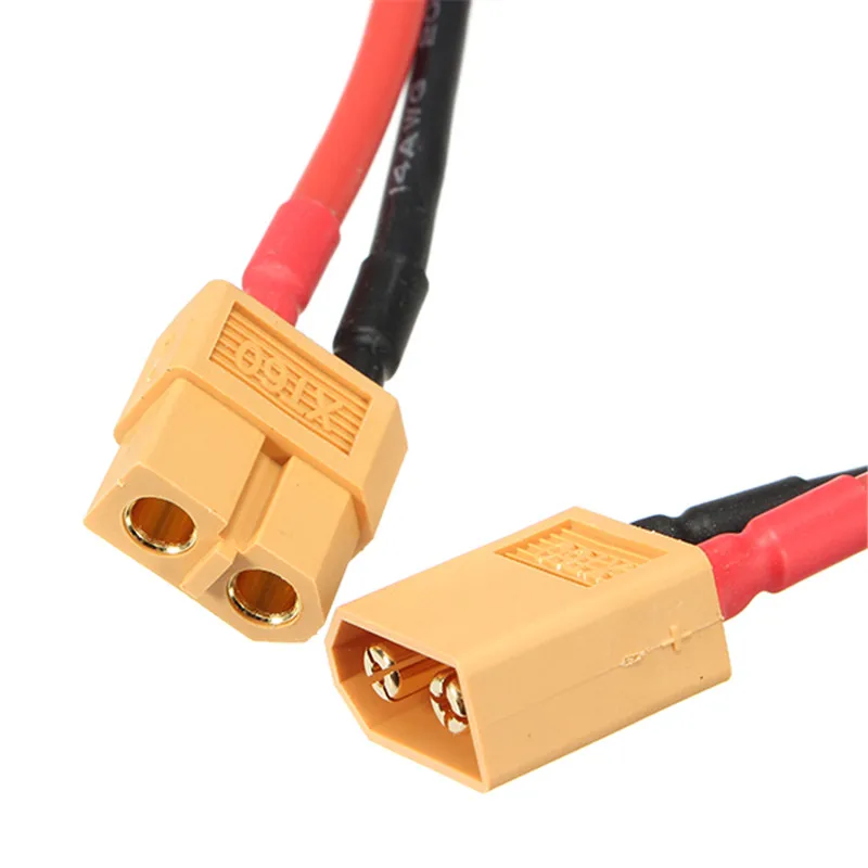 Силиконовый штекер XT60 к XT30/XT60 папа мама 16/14awg кабель адаптера для FPV RC Lipo Battery ESC Motor