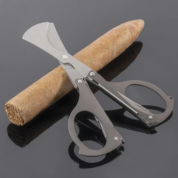 

Multifunctional Foldable Stainless Steel Cigar Cutter Scissors with Cigar Punch Bottle Opener Knife Outdoor Smoking Accessories