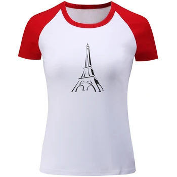 

JDM Art Car Beautiful Romantic Eiffel Tower Sketch Jumpers Vintage Tribe Totem Design Women's Lady Print T-Shirt Graphic Tee