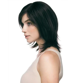 

Xnaira Synthetic Hair Wig Black Partial Head Type Straight Ombre Hair Wigs For Black Women High Temperature Fiber wigs