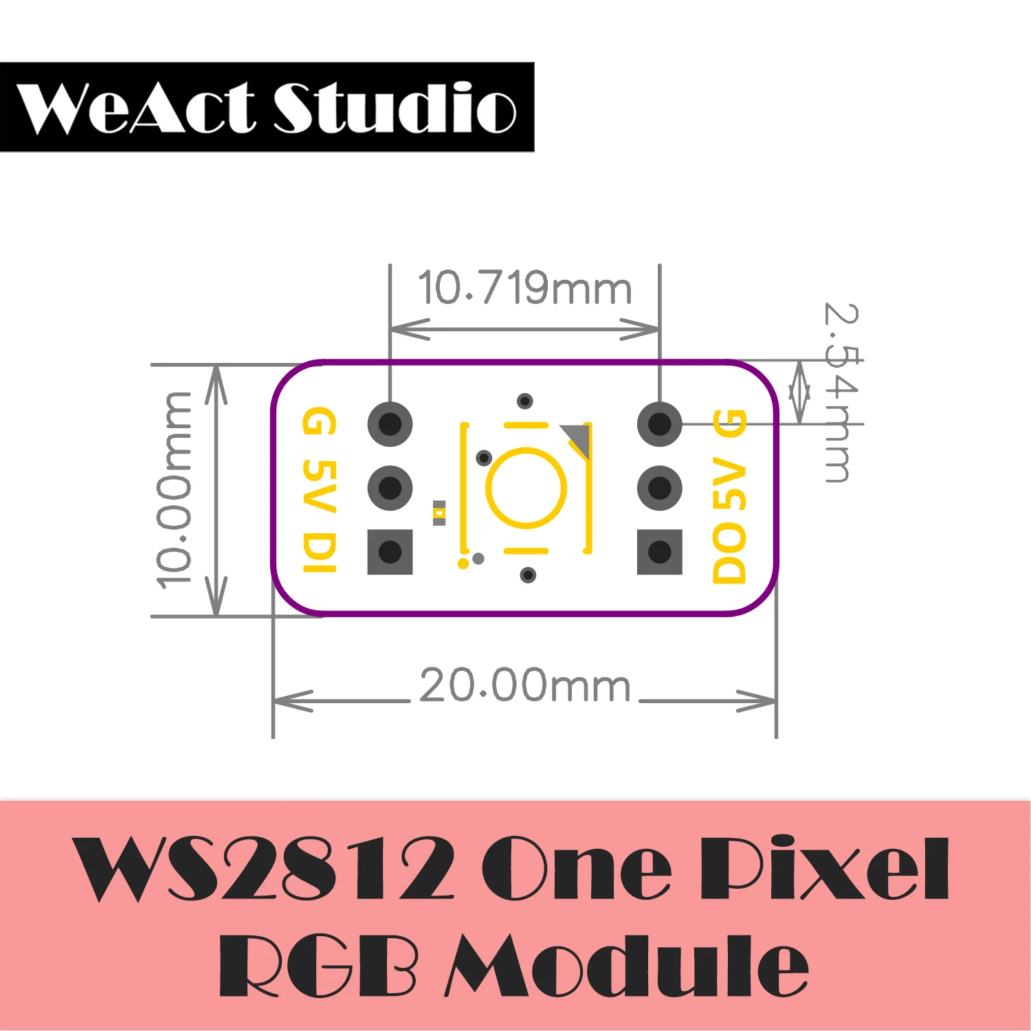 WeAct WS2812 One Pixel RGB Fpc Module 5V 5050 Mini Colour 8bit 1x1