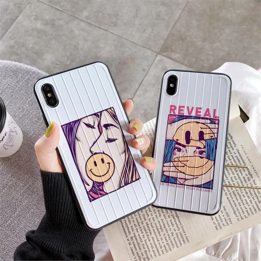 

Like a suitcase Couple mobile phone case Creative TPU soft Phone Case for iPhone 7 8 6 6S Plus X XS MAX XR Cover