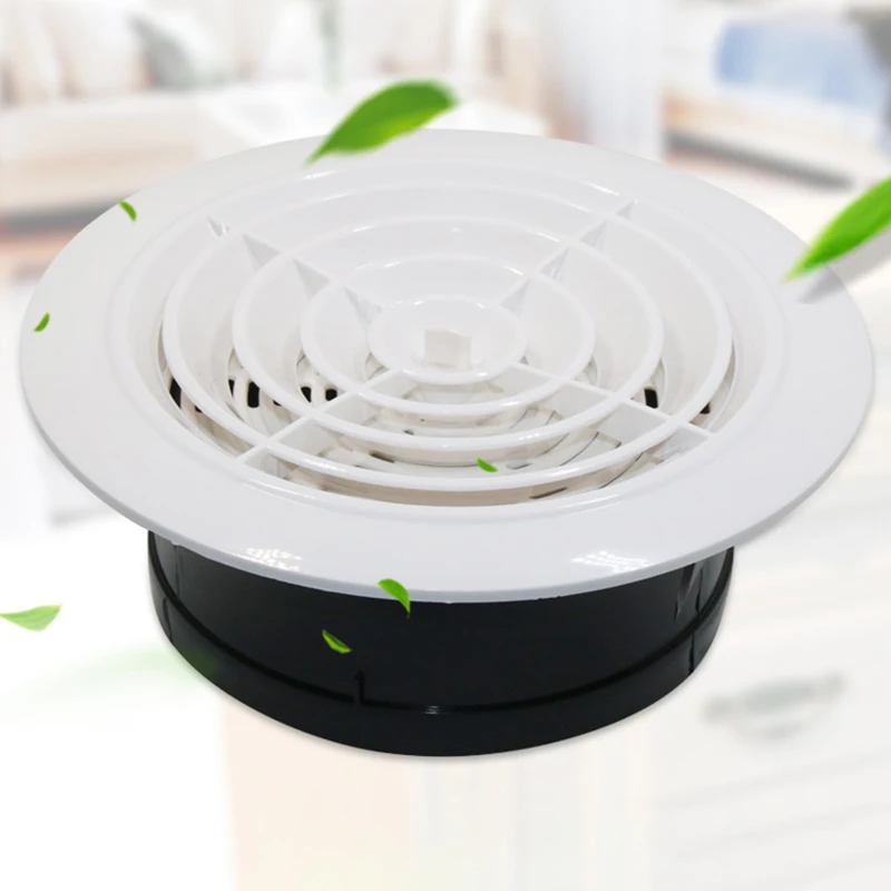 

Round Air Vent ABS Louver White Grille Cover Adjustable Exhaust Fit for Bathroom Office Kitchen Ventilation
