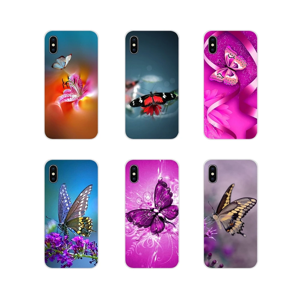 TPU Transparent Cases Covers Beautiful Butterfly Pads For Motorola Moto X4 E4 E5 G5 G5S G6 Z Z2 Z3 G G2 G3 C Play Plus | Мобильные