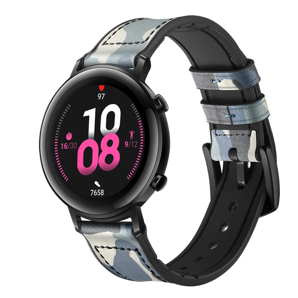 Натуральная кожа+ ремешок для huawei GT 1 2 42 мм 46 мм/huawei watch 2 pro huami amazfit 1 2 GTR 47 мм Ремешки для наручных часов