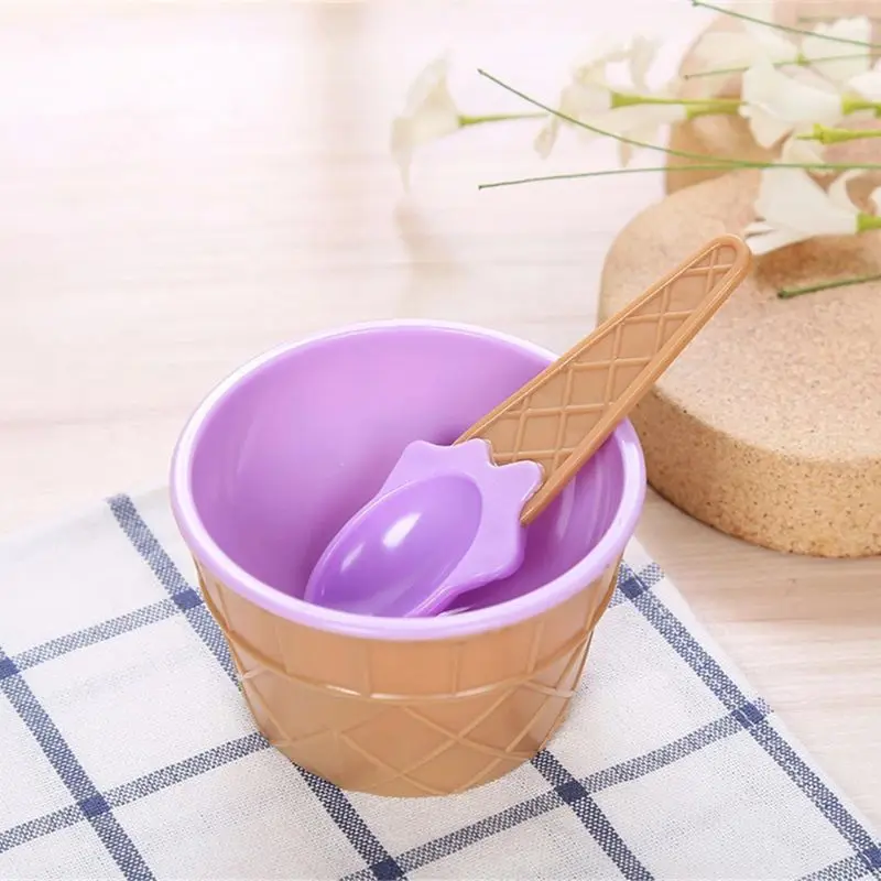 Ice Cream Bowl Spoon DIY Slime Clay Food Grade Baby Bowl Slime Accessories Y51E