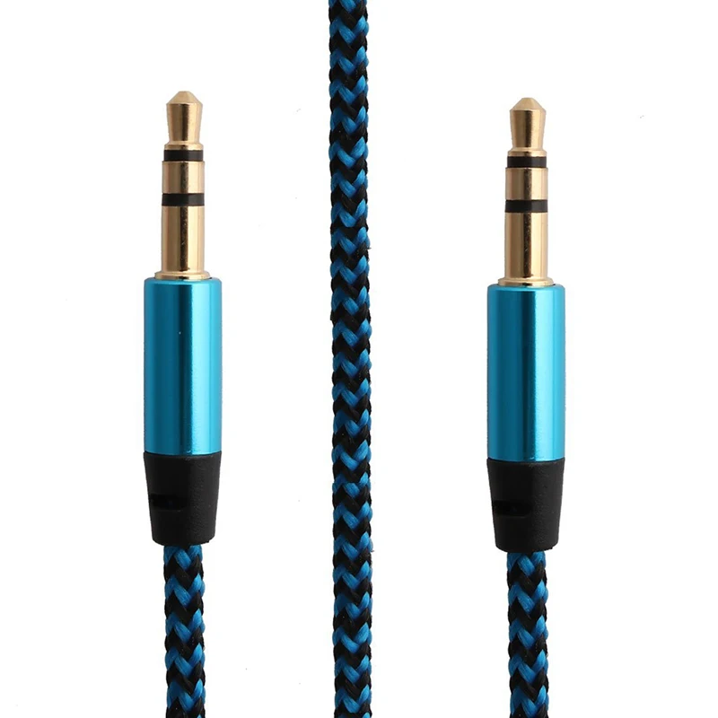 Audio Cable Speaker Line 3.5mm Car Nylon Aux Cable Male To Male Jack Plug Cord For Auto Speaker Headphone Huawei 1m