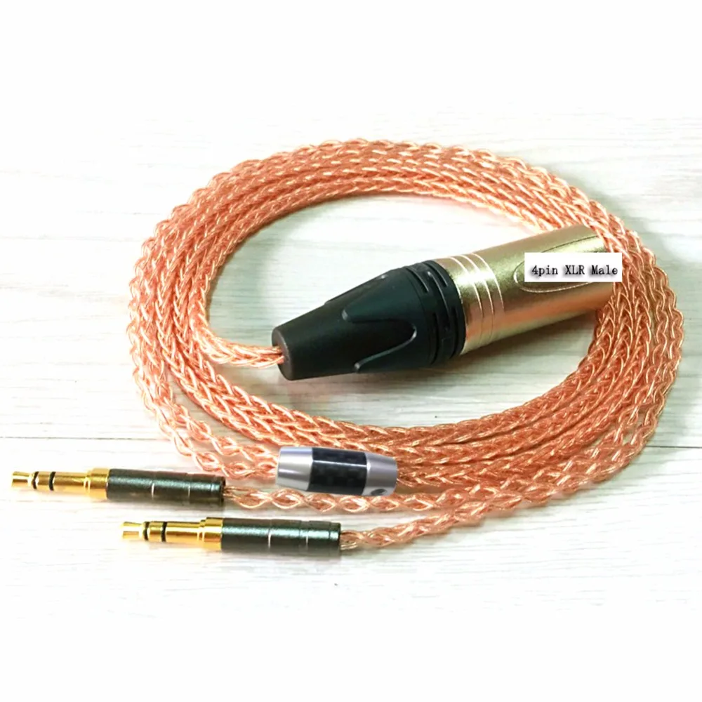 8 Cores 7N OCC Single Crystal Copper Headphone Upgrade Cable for Meze 99 Classics t1 t5p D600 D7100