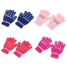 Детские шерстяные вязаные перчатки с милым рисунком, эластичные теплые перчатки на осень и зиму для девочек и мальчиков