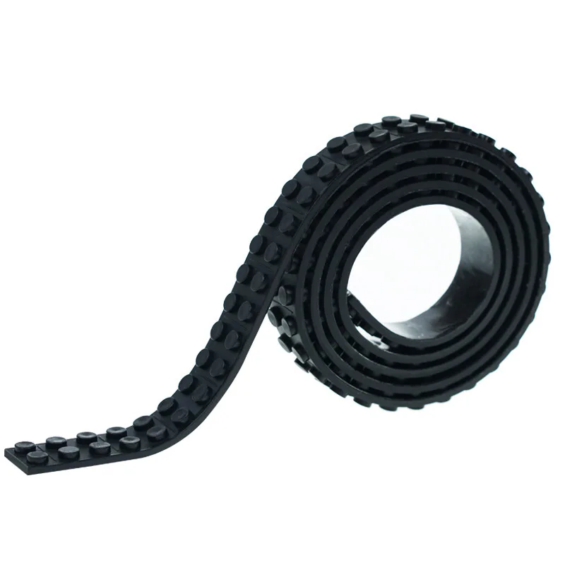 Black 100 см 2X124 точек пластиковые петли блоки игрушка клейкая пластиковая лента дети взрослые DIY строительные блоки Базовая пластина клейкая лента - Цвет: Black