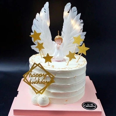 Маленькая звезда сладкие Крылья Ангела торт комплект экстракласса украшение для торта «С Днем Рождения» Фламинго вечерние украшения торта детский душ