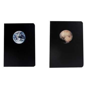 

2x Planet Diary A5 Creative DIY Blank Black Inner Page Sketchbook Diary Earth & Pluto