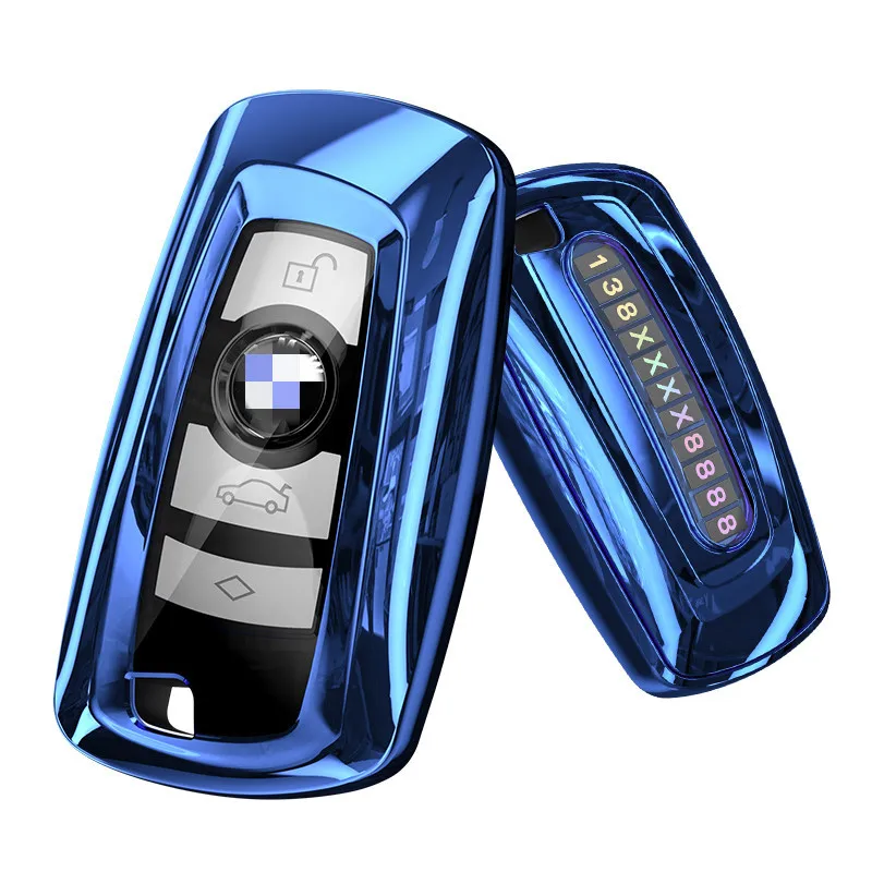 

Fashion Soft TPU Car Remote Key Case Cover For BMW 1 2 3 4 5 6 7 Series X3 X4 Upgraded Remote Protection Case With Number Plate