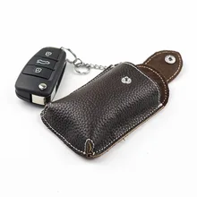 Cinturón de cuero genuino funda inteligente para llave de coche hebilla de ama de llaves Vintage pequeño llavero de coche bolsa Keysmart