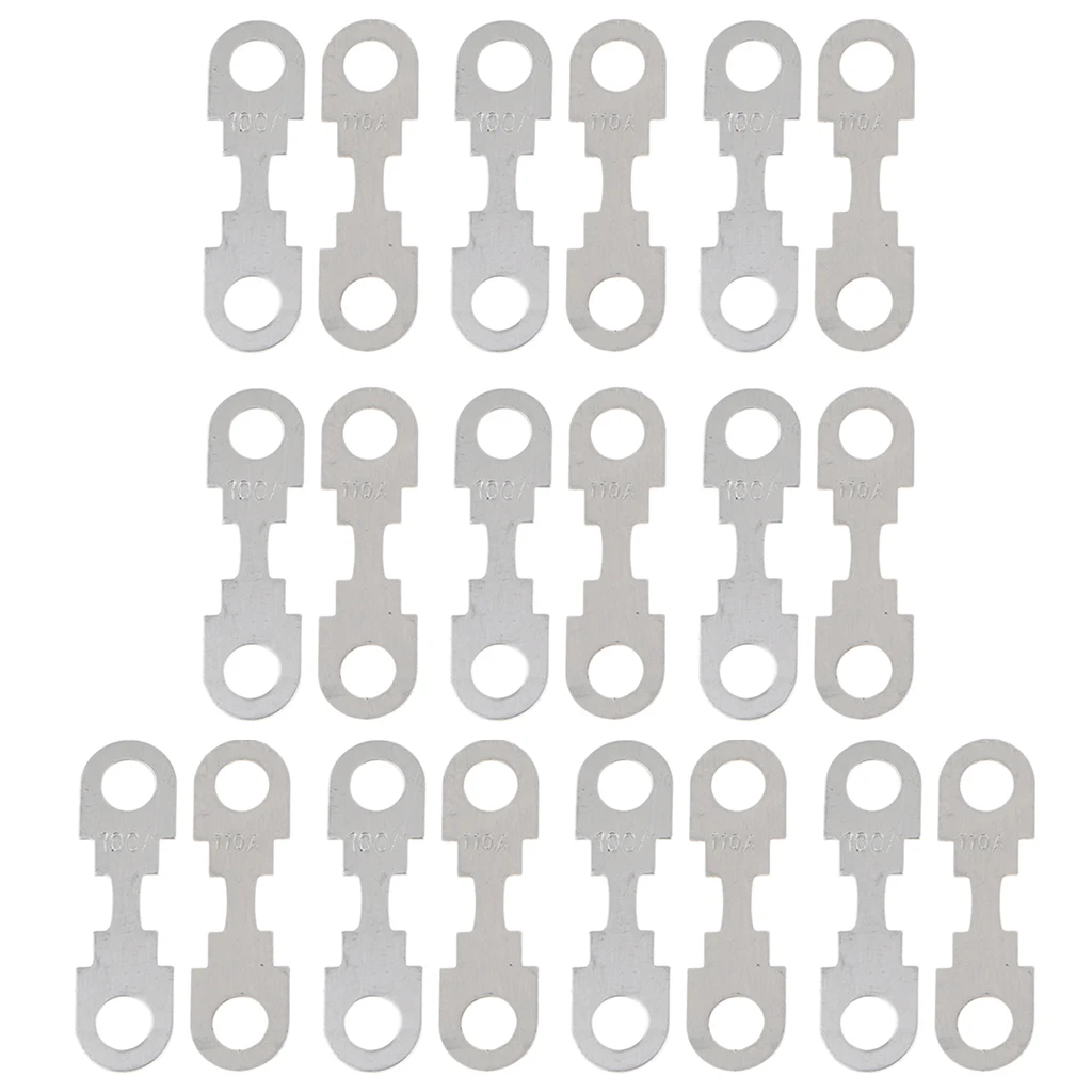 20 Pieces Car Flat Metal Fuse Strip For VW Audi SEAT Skoda Ford - 100A 110A