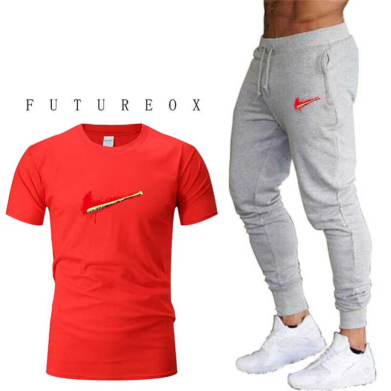 Новые мужские наборы для бега быстросохнущие дышащие шорты+ свободные Стрейчевые спортивные штаны летние спортивные костюмы для бега фитнес-тренировки - Цвет: 6