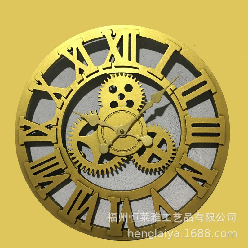 

Handmade Oversized 3D Wall Clock Retro Rustic Decorative Luxury Art Big Gear Wooden Large Wall Clock on The Wall 30cm WallWatch