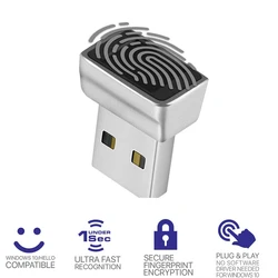 Lecteur d'empreintes digitales USB pour Windows 10 Hello, Scanner biométrique, cadenas pour ordinateurs portables et PC, nouveauté 2021 