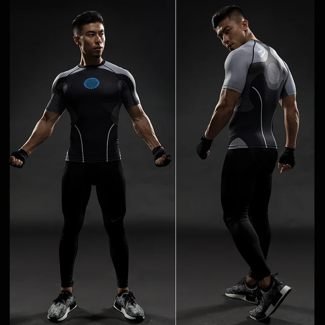 Men's fashion short sleeve 3D T shirt captain America T-shirt men's casual fitness compression T-shirt