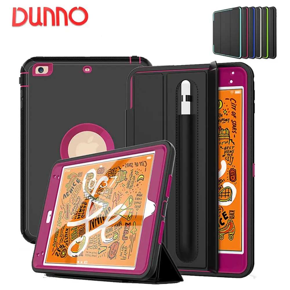 

2019 iPad Mini Case 7.9 inch Cover For iPad Mini 4 Mini 5 Cover For iPad Mini With Pencil Holder Anti-Fall Smart Case Shockproof