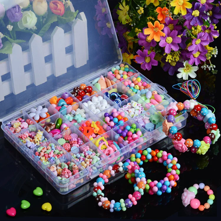 

Girl gift box Beads toy for children bracelet necklace DIY toys Girl handmade toy Handmade beading Children's interactive toy