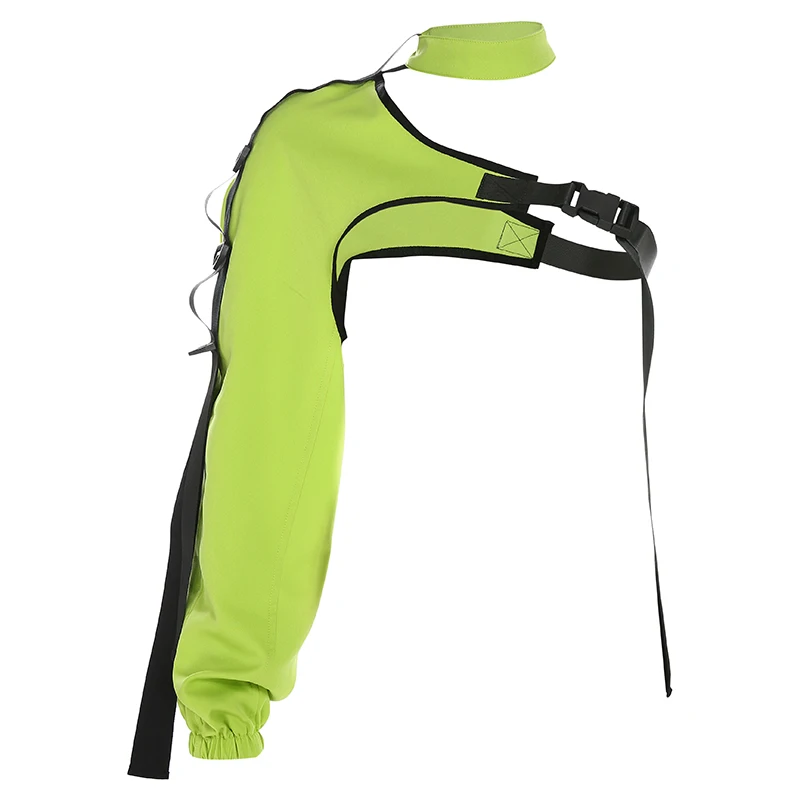 Neon Green Rockmore неоновая зеленая Светоотражающая футболка Женская Футболка Harajuku с открытыми плечами топ в готическом стиле хип-хоп Уличная футболка женская осенняя - Цвет: Neon Green