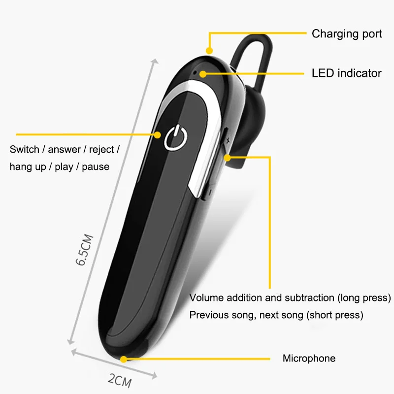 Wireless Bluetooth Earbud Stereo Earphone Hand Free Headset for iPhone Samsung SP99