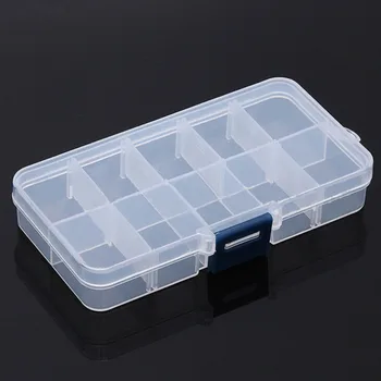 

Manicure 10 Squares Ornament Storage Box Transparent Pp Parts Nail Tip Plastic Box Finishing Box