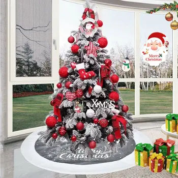 

Christmas Tree Skirts Floor Mats Personality Exquisite Knitted Edge Cover Apron New Year Xmas Party Home Decoration Carpet