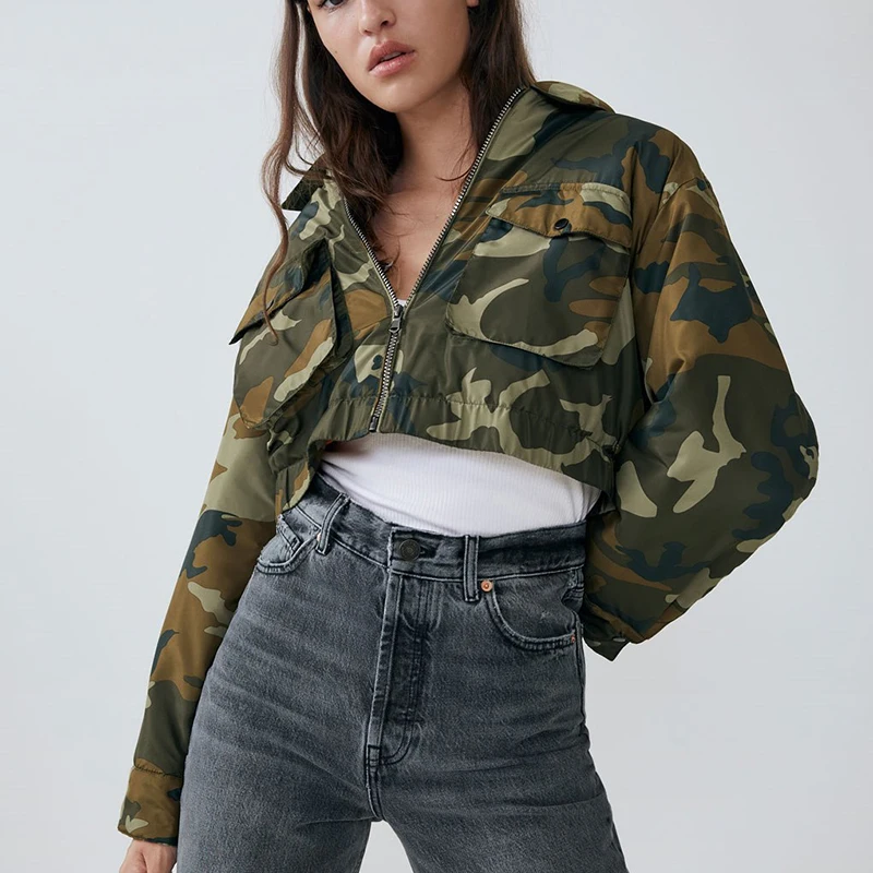 

Autumn Plus Size Military Womens Coat Streetwear Camouflage Printed Jacket Bomber Jacket Women Autumn Outwear Casual Basic Coats